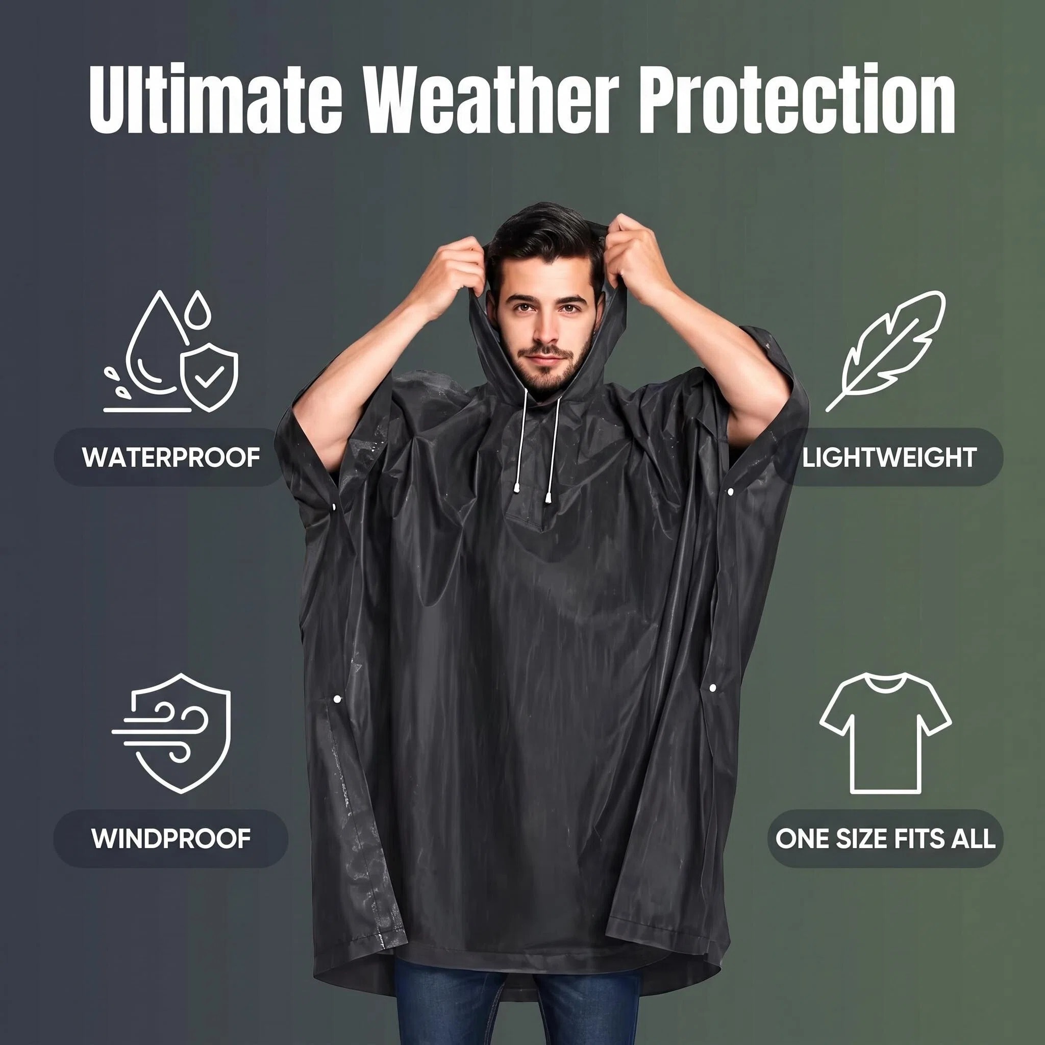 Outdoor 3-in-1 Taktischer Rege – Emergency Poncho Rain Bewertung und Preis