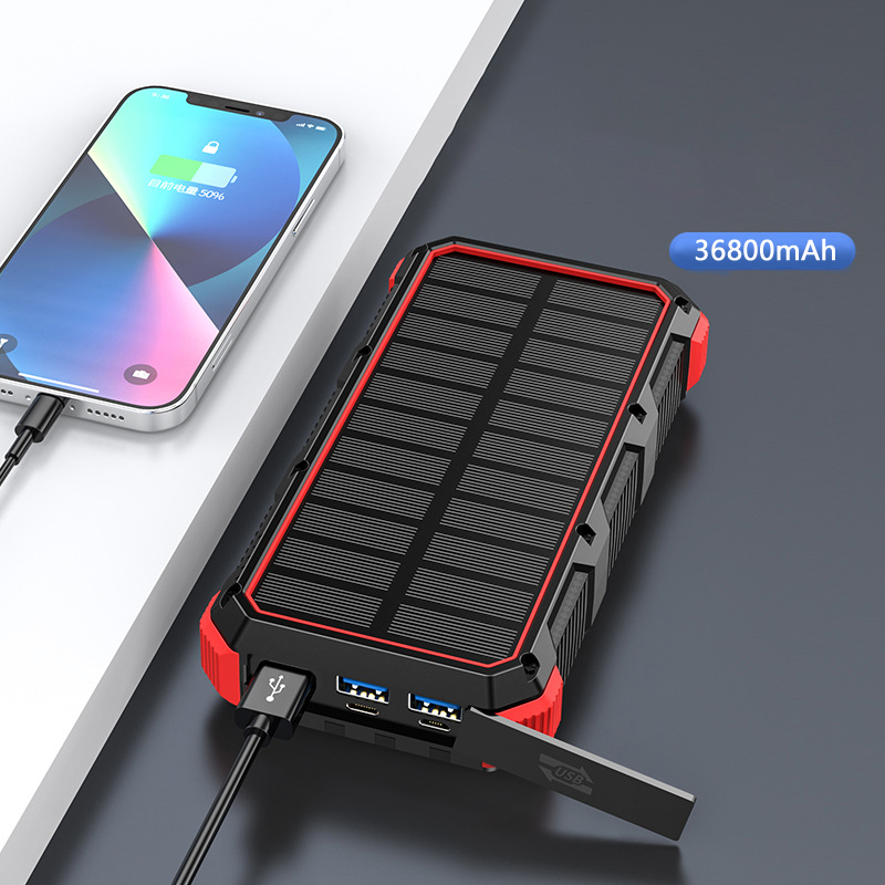 Solar Power Bank 36800mAh mit  – Solar Emergency Charger Bewertung und Preis
