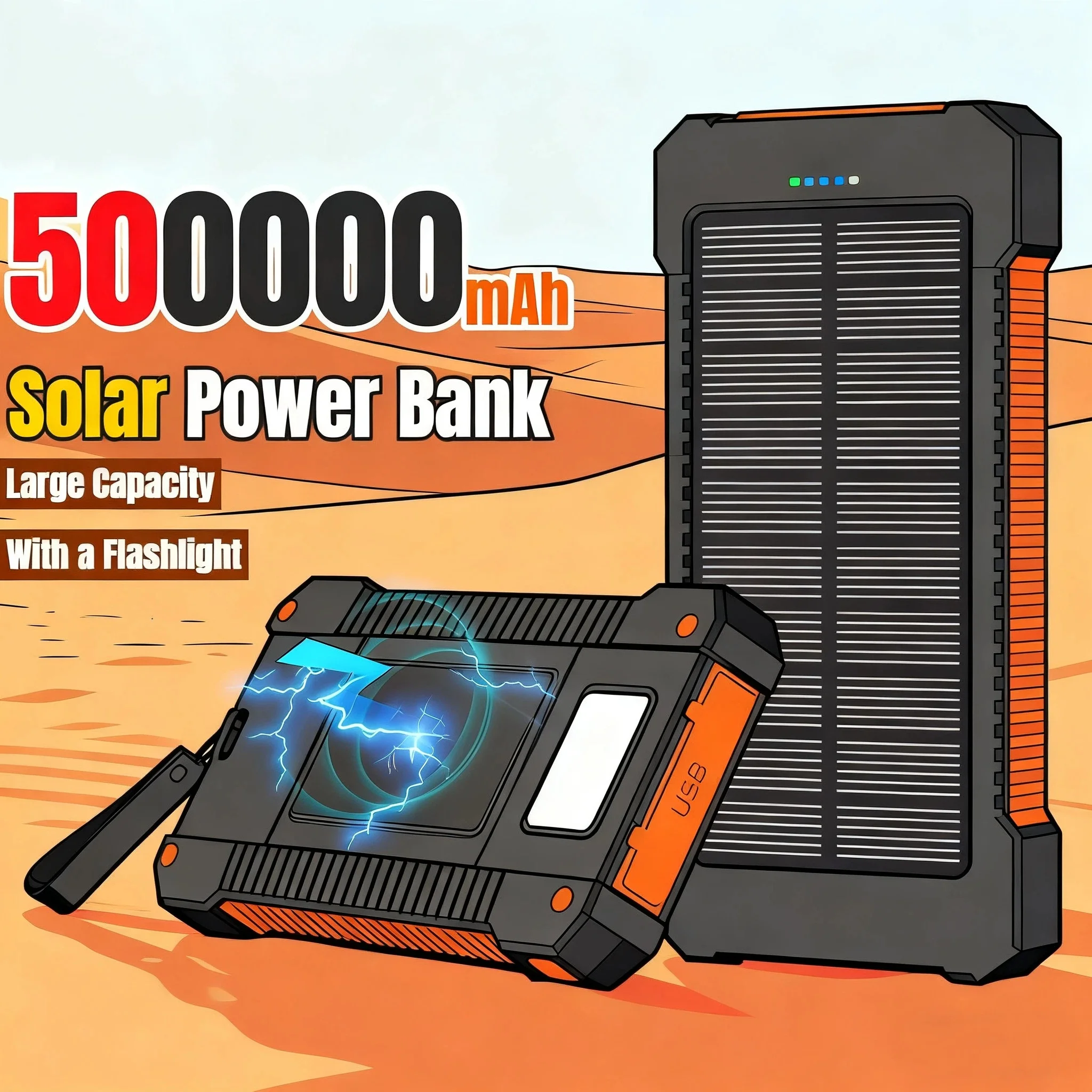 500000 mAh Solar Power Bank Gr – Solar Emergency Charger Bewertung und Preis